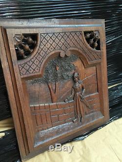 10081 French Antique Carved Wood Architectural Panel Brittany 1880s