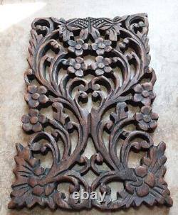 12 Hand Carved Wooden Art Panel Sculpture Floral Design Amazing & Beautiful