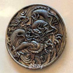 14 Asian Chinese Dragon Carved Wood Wall Art Feng Shui Decor Plaque Panel