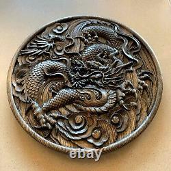 14 Asian Chinese Dragon Carved Wood Wall Art Feng Shui Decor Plaque Panel