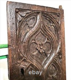 15th c flamboyant cathedral carving panel Antique french salvaged furniture 15