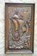 15x26 Vtg Hand Carved Wood Wall Panel Plaque Columbus Landing In America Indians