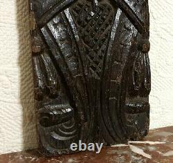 16 th C Scroll lady armorial carving panel Antique french architectural salvage