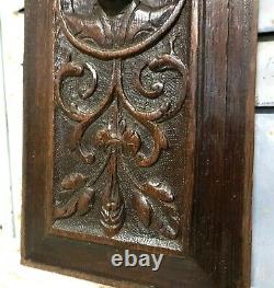 16 th Scroll leaf lady carving panel Antique french architectural salvage 16