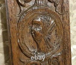 16 th c Angel medieval lady carving panel Antique french architectural salvage