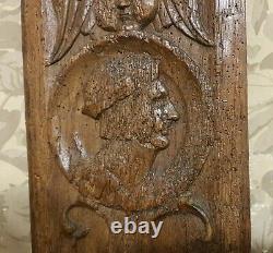16 th c Angel medieval man carving panel Antique french architectural salvage 16