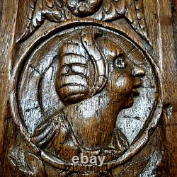 16 th c Angel wooman wood carving panel Antique French architectural salvage