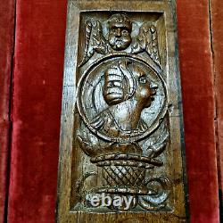 16 th c Angel wooman wood carving panel Antique French architectural salvage