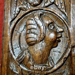 16 th c Angel wooman wood carving panel Antique French architectural salvage