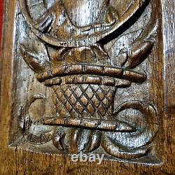 16 th c Angel wooman wood carving panel Antique French architectural salvage