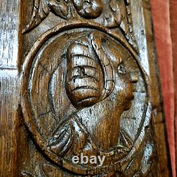 16 th c Angel wooman wood carving panel Antique French architectural salvage