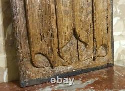 16 th c Napkin folds wood carving panel Antique french architectural salvage 13