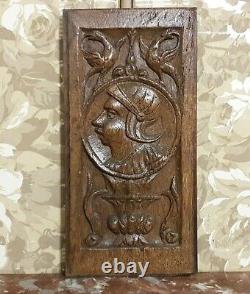 16 th c medieval portrait carving panel Antique french architectural salvage 16