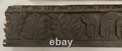 1600s ANTIQUE GOTHIC HAND CARVED FOLIAGE OAK WOOD PANELS, ARCHITECTURAL ACCENT