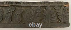 1600s ANTIQUE GOTHIC HAND CARVED FOLIAGE OAK WOOD PANELS, ARCHITECTURAL ACCENT