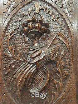 16119 French Antique Carved Wood Architectural Panel 1900s