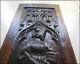 16th Century Carved Oak Panel Woman Holding A Church, Gothic Medieval Carving