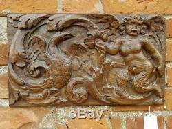 16thC French Antique Oak Carved Wood Panel Depicting an Eagle and Amorini