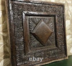 17 th C Acanthus leaf carved wood panel Antique french architectural salvage 17