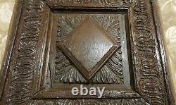 17 th C Acanthus leaf wood carving panel Antique french architectural salvage 17