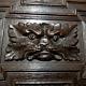 17 Th C Green Man Lion Wood Carving Panel Antique French Architectural Salvage