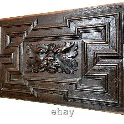 17 th C Green man lion wood carving panel Antique french architectural salvage