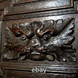 17 th C Green man lion wood carving panel Antique french architectural salvage