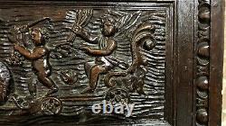 17 th C Neptune angel carving panel Antique french architectural salvage 26