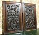 17 Th C Pair Green Man Carving Panel Antique French Architectural Salvage 17