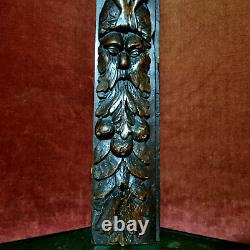 17 th c green man woman carving panel 23 Antique French architectural salvage
