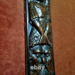 17 th c green man woman carving panel 23 Antique French architectural salvage