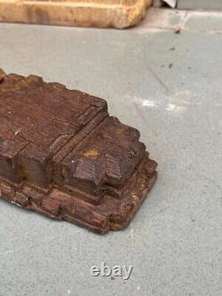 1700 Ancient Old Wood Hand Fine Carved Stand Base Bracket Panel