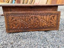 1700 Ancient Wooden Hand Carved Floral Beautiful Wall Hanging Panel