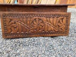 1700 Ancient Wooden Hand Carved Floral Beautiful Wall Hanging Panel