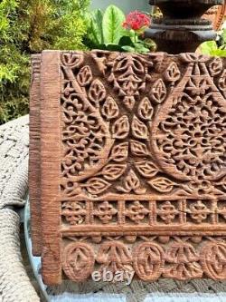 1700's Ancient Wooden Hand Carved Fine Floral Leaf Wall Hanging Panel