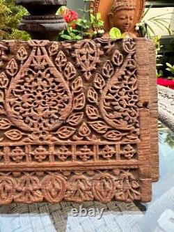 1700's Ancient Wooden Hand Carved Fine Floral Leaf Wall Hanging Panel