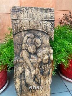 1700's Ancient wooden Hand Carved African Tribal Couple Erotic Figure Wall Panel