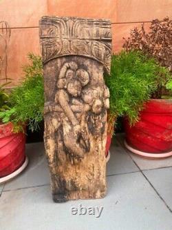 1700's Ancient wooden Hand Carved African Tribal Couple Erotic Figure Wall Panel