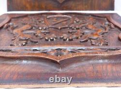 18 Antique Carved Architectural Furniture Doors Pair Panels Figural Gothic 20th
