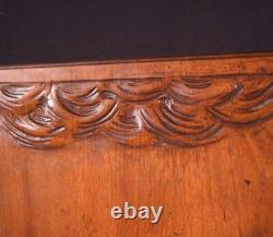 18 Tall Antique French Solid Walnut Wood Panel Highly Carved With Leopard