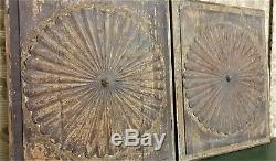 18 th Pair rosette wood carving panel antique french architectural salvage