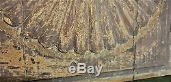 18 th Pair rosette wood carving panel antique french architectural salvage