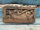 1800 Old Ancient Wooden Hand Carved Fish Figure Wall Panel