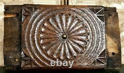 18th Flower rosette rosace carving panel Antique french architectural salvage