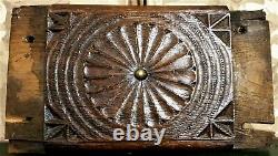 18th Flower rosette rosace carving panel Antique french architectural salvage 7
