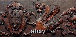 18th century Italian Baroque Hand carved Walnut Panel withGriffins in Relief