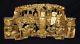 19c Chinese Qing Carved Pierced High Relief Gilt Panel W. Antiques Display (wil)