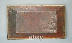 19c. Qing China Chinese Wooden Carved Panel Red Gild River Boats Fishermen 12'