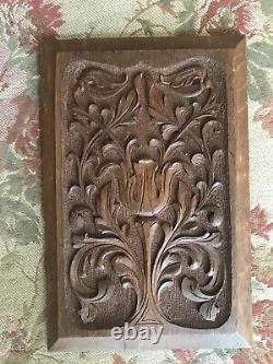 19th Century Carved Oak Foliate Decorative Wood Panel High Quality Carving