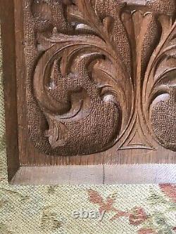 19th Century Carved Oak Foliate Decorative Wood Panel High Quality Carving